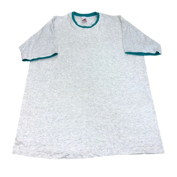 Vtg Fruit Of The Loom Tee Double Collar Flip Roll Sleeve XL USA Single Stitch - Picture 2 of 12